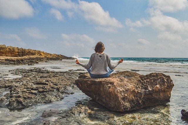 Mädchen, Meditation, Meer